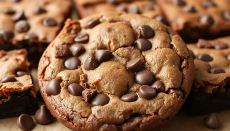 Delicious brookie dessert with cookie and brownie layers