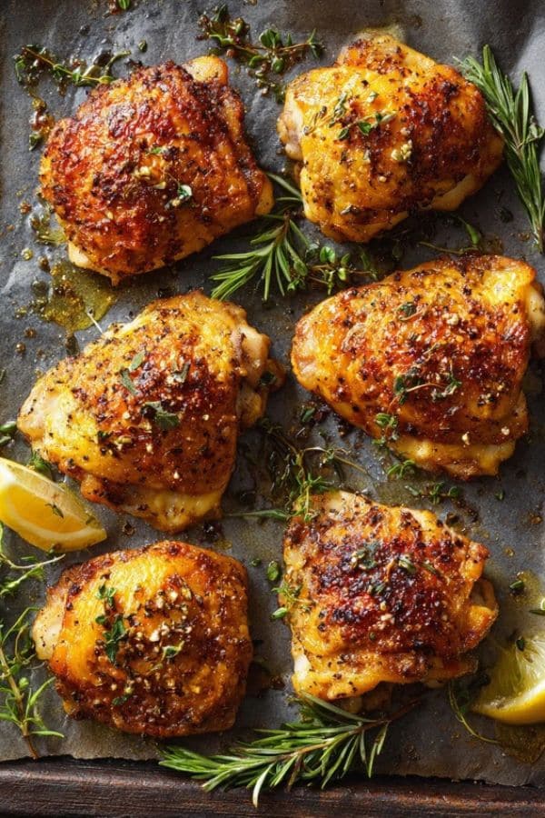 Best Oven Baked Chicken Thighs for Juicy Flavor baked until crispy