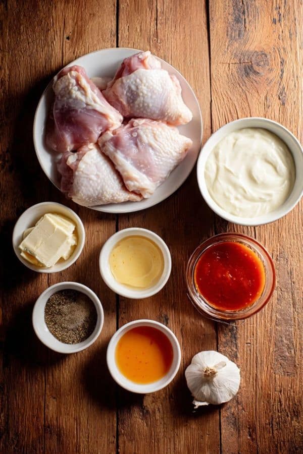 Ingredients for Skillet Bang Bang Chicken Thighs