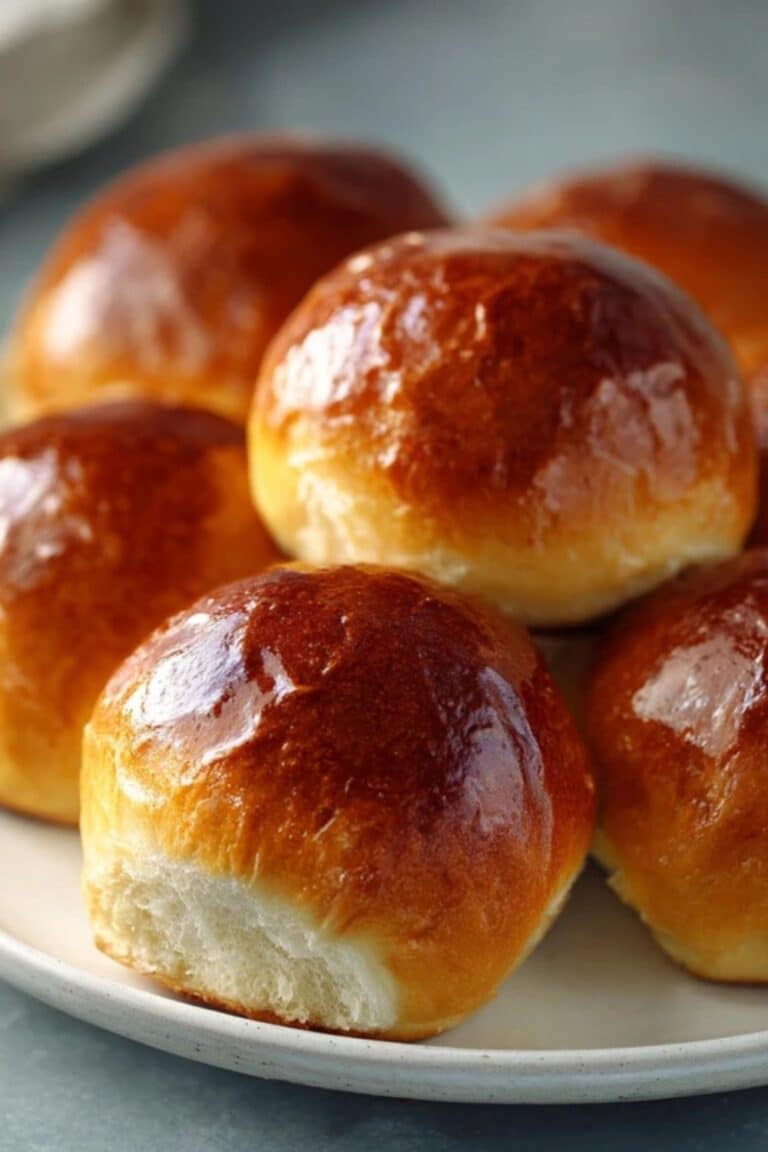 Brioche Dinner Rolls baked until golden and fluffy