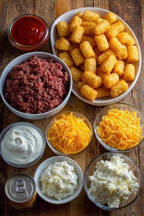 Photo of Simple and Delicious Tater Tot Casserole Recipe ingredients