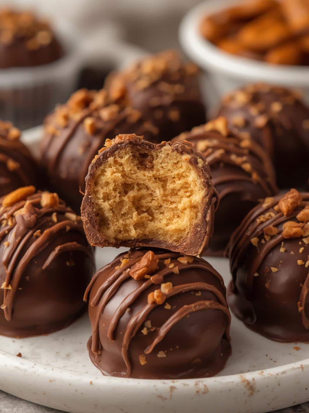 Chocolate Dipped Peanut Butter Pretzel Bites