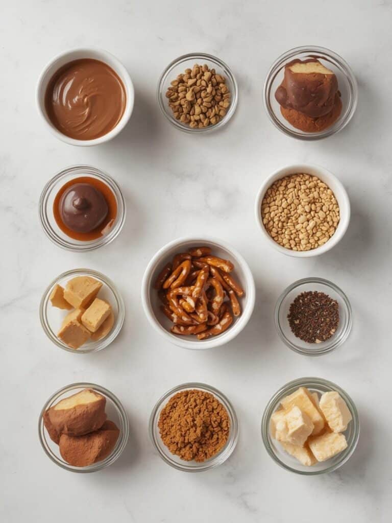 Chocolate Dipped Peanut Butter Pretzel Bites ingredients