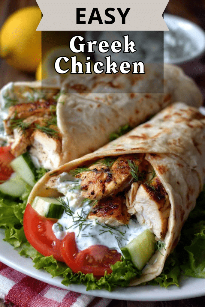 Greek Chicken Wraps with Garlic Yogurt Sauce
