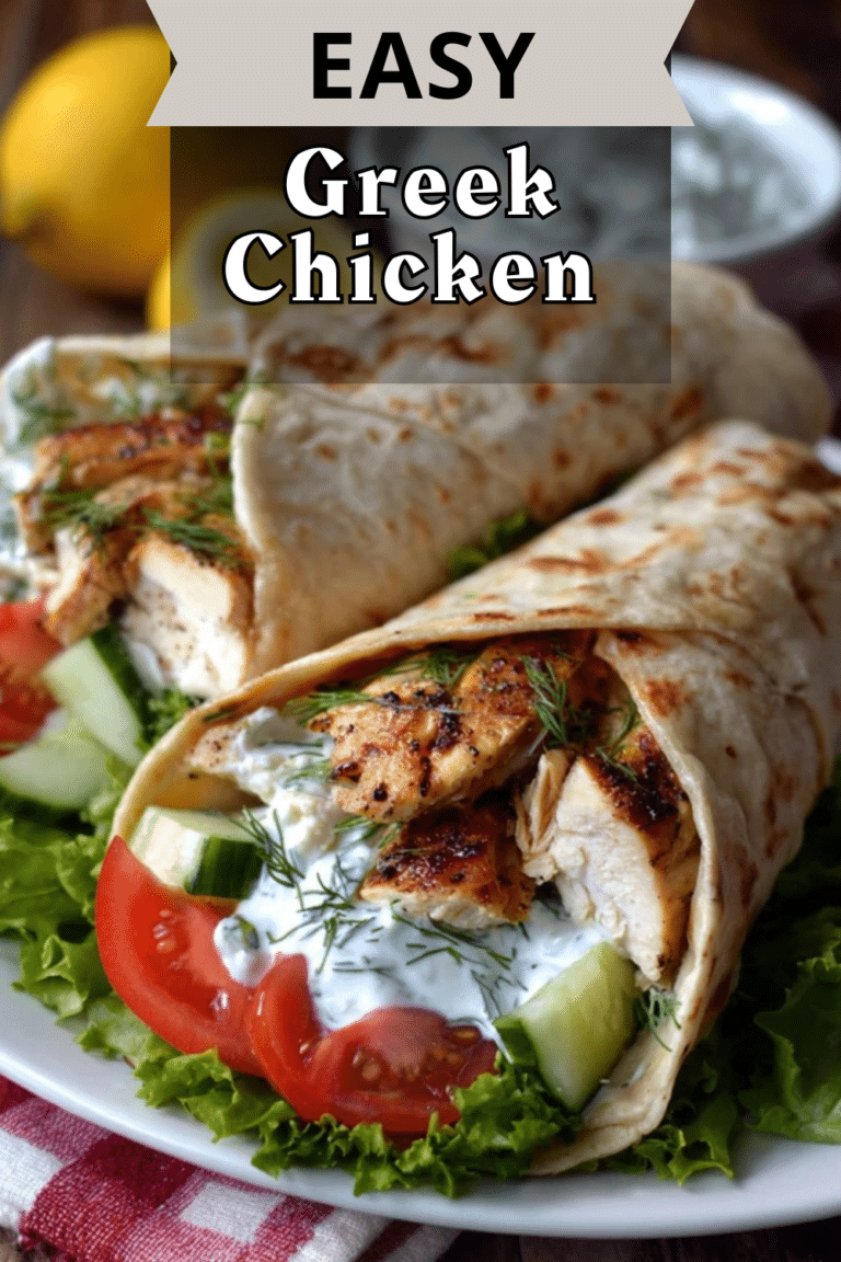 Greek Chicken Wraps with Garlic Yogurt Sauce