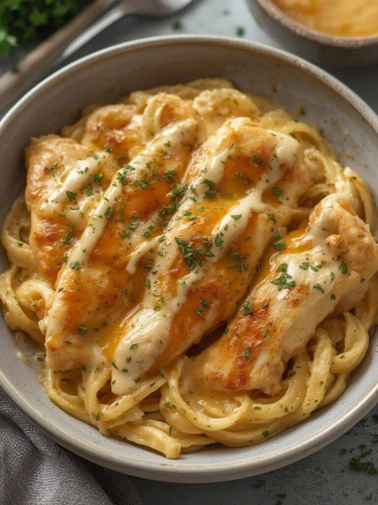 Honey butter chicken alfredo High-protein, nutritious meal