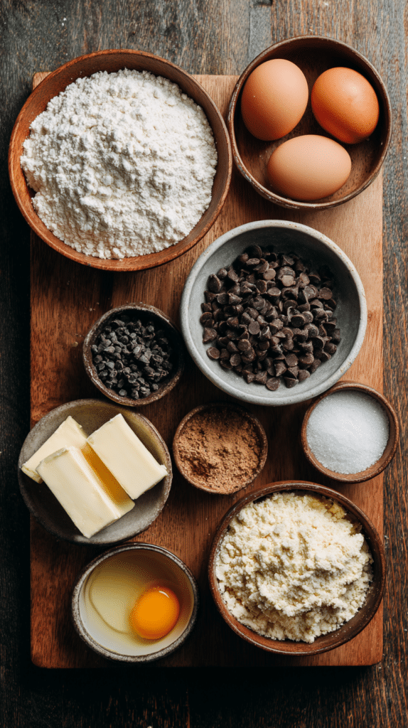 Ingredients for Chocolate Chip Cheesecake Cookies