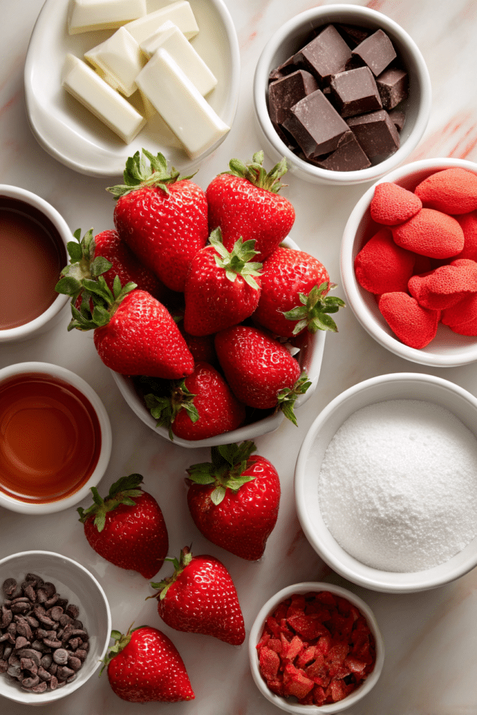 Valentine's Chocolate Covered Strawberries ingredients